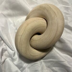 VTG Abstract Infinity Knot Natural Wood Interlocking Sculpture